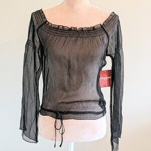 NEW Guess Beach Bombshell Sheer Off the Shoulders Top